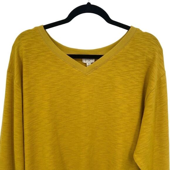 Umgee Oversized V-Neck Sweatshirt Mustard Yellow Small‎ - Picture 3 of 6